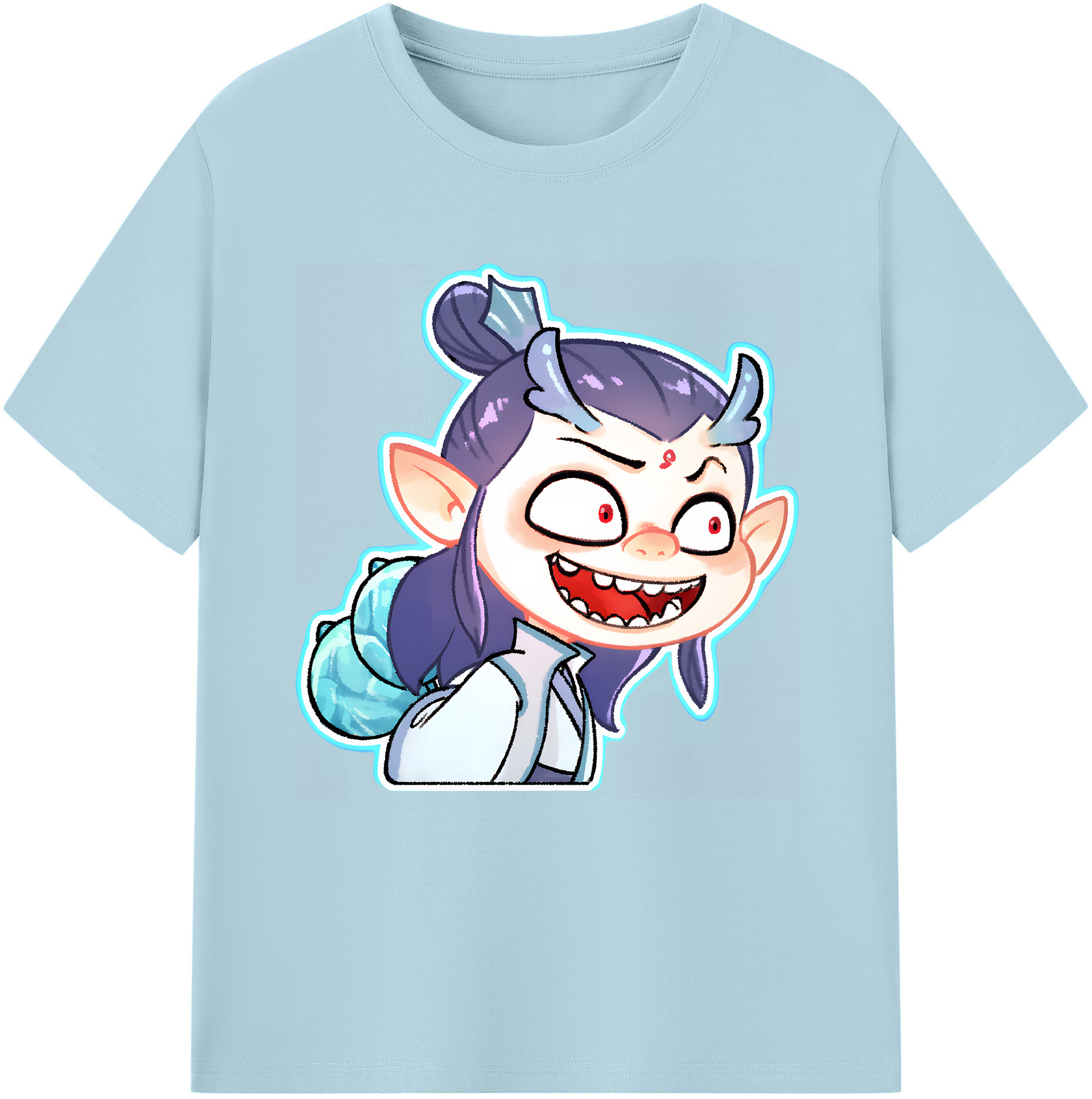 （画像用） Ne Zha 2 ナタ 魔童の大暴れ 綿100％半袖Tシャツ（フロントプリント）